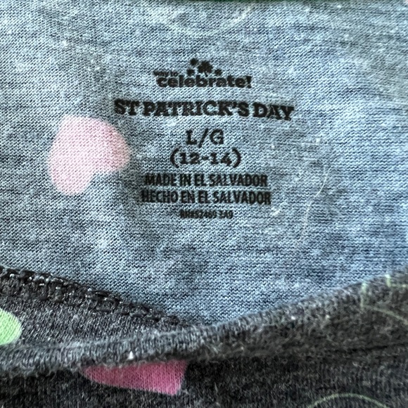 St. Patrick’s Day Tee T-Shirt - Heather Grey with Lucky Charms design - Picture 4 of 4